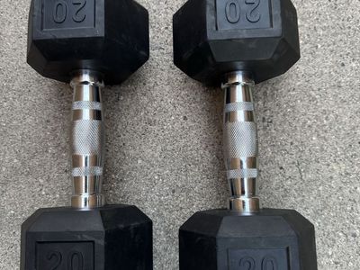Rubber Hex Dumbbell Pair of 20lb