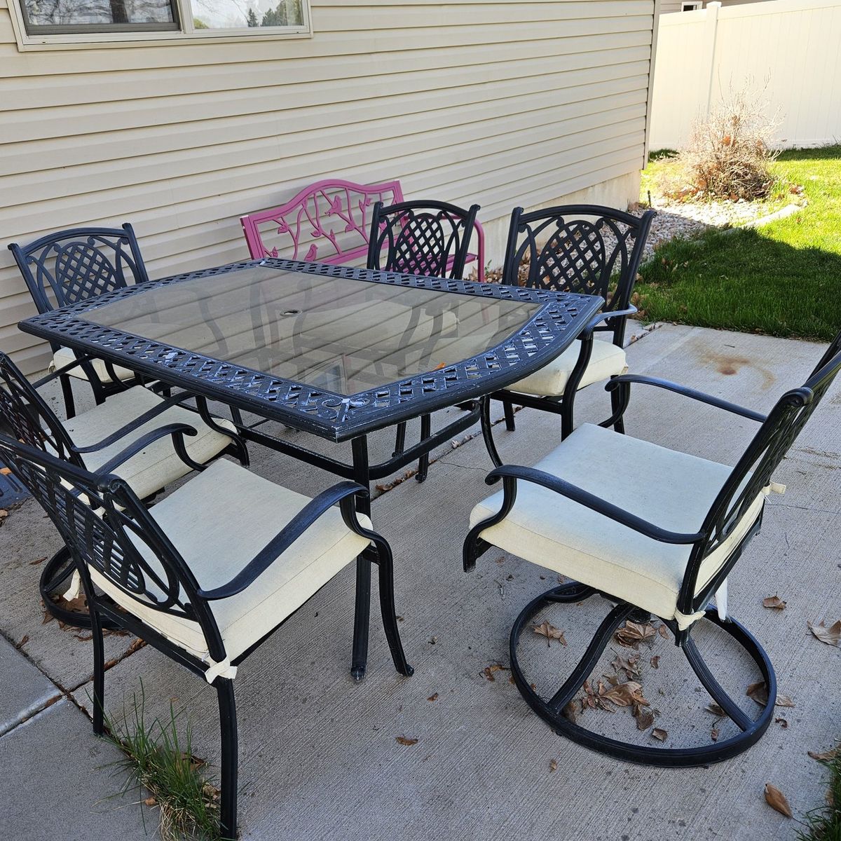Patio table with 6 chairs