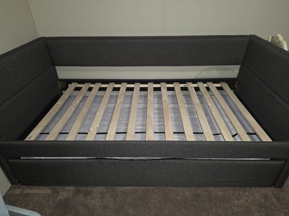 Dark Grey Daybed Trundle frame w/mattress