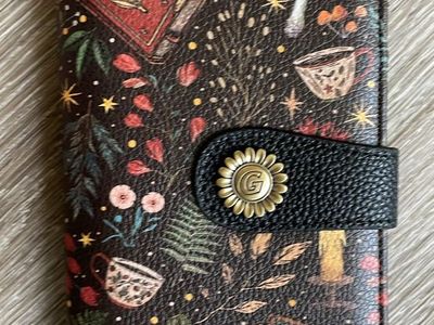 Book Mushroom Womens Wallet RFID Blocking, Credit Card Holder Bifold, PU Leather