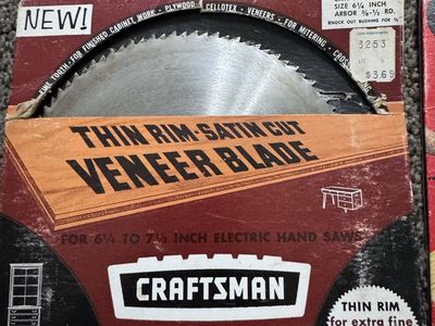 Vintage Craftsman Kromedge 6-1/4 Inch Thin Rim Satin Cut Veneer Saw Blade