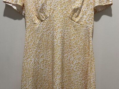 Grace Karin Yellow & White Leopard Print Dress 2X