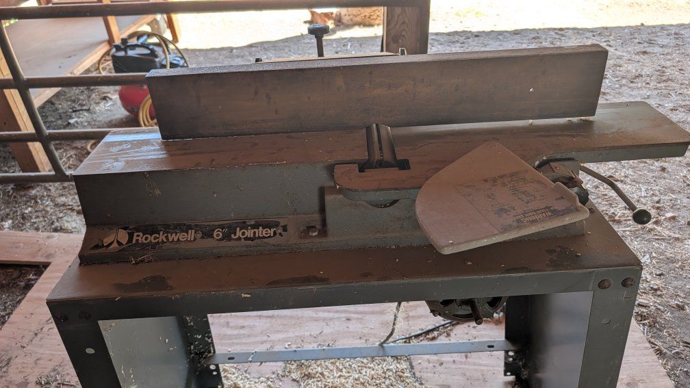 Vintage Rockwell 6" Jointer Woodworking Tool (Model 37-600) with Stand