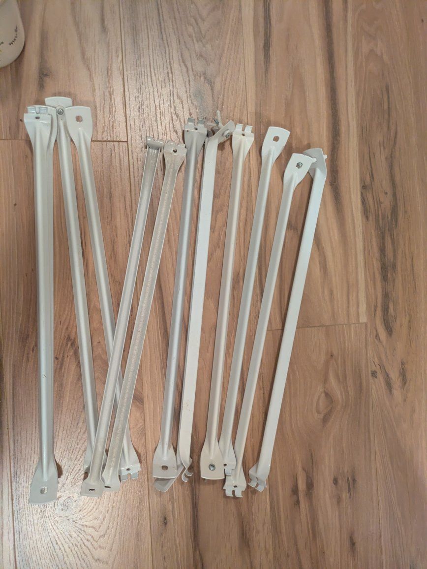 White Steel 17.25 in. L Standard Support Bracket for Wire Shelving - 12 brackets