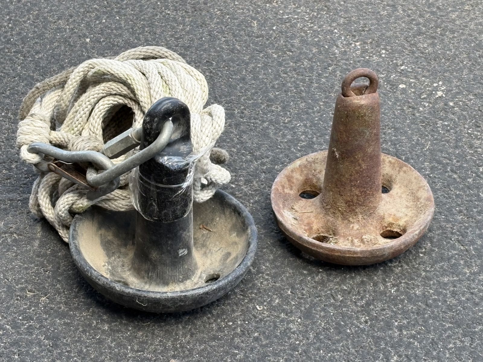 Vintage 10 lb. mushroom boat anchors  