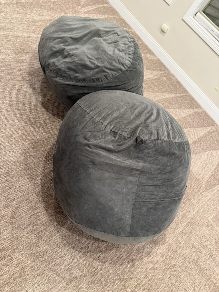 Grey Beanbags