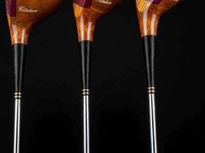 H&B PowerBilt Citation Persimmon Wood Golf Club Set 1, 3, 5 Drivers Right Hand