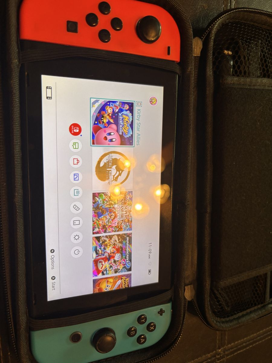 Nintendo Switch Console V2 HAC-001(-01) Red/Blue Joy-Cons with Case