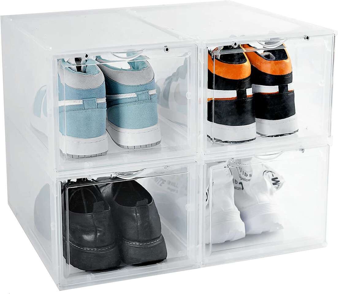 Stackable Clear Shoe Box & Organizer 4 pack 2322025 #87867