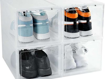 Stackable Clear Shoe Box & Organizer 4 pack 2322025 #87867