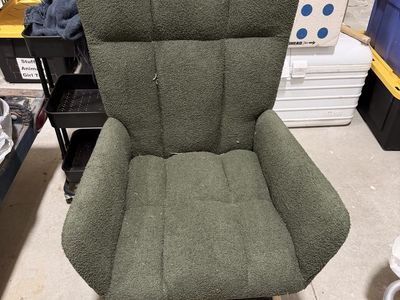 Green Boucle Fabric Modern Rocking Chair with Wooden Runners