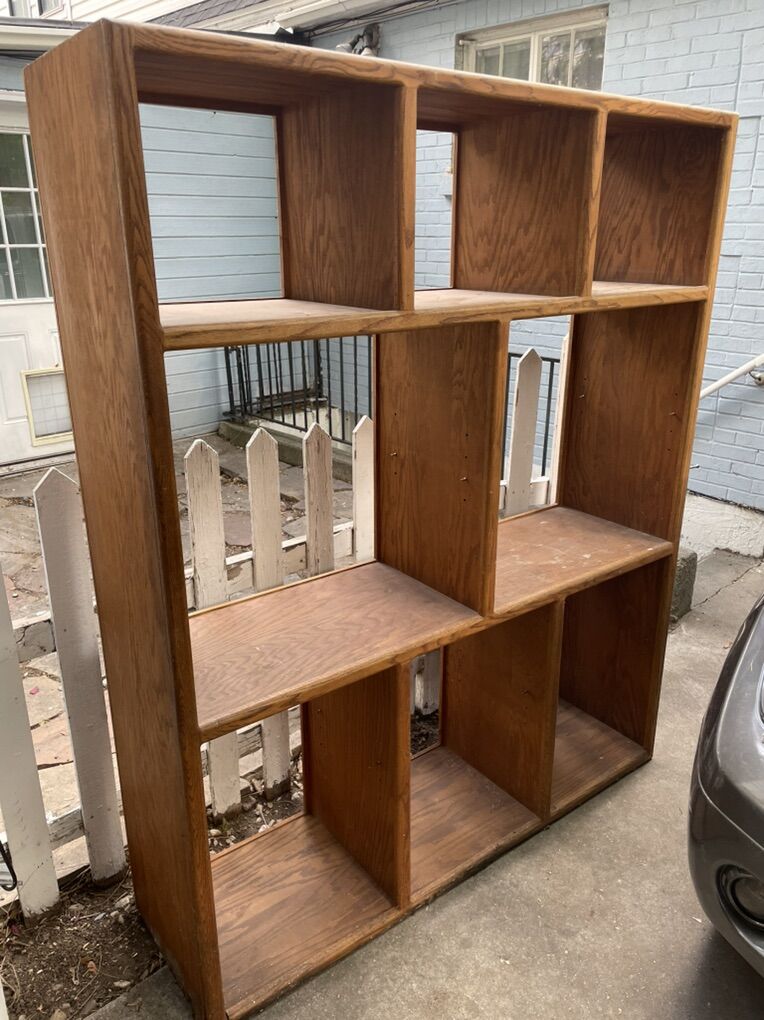 Solid Wood Open Storage Book Media Shelving