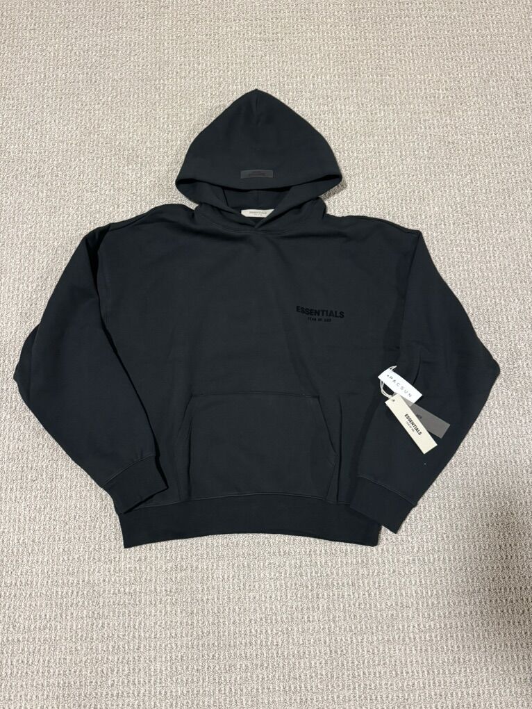 Essentials Black Stretch Limo Hoodie Size M