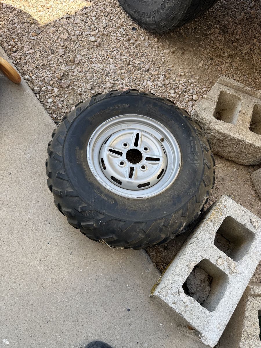 Dunlop ATV Tire and Wheel Assembly Size AT22x8-12 Yamaha 4 Wheeler