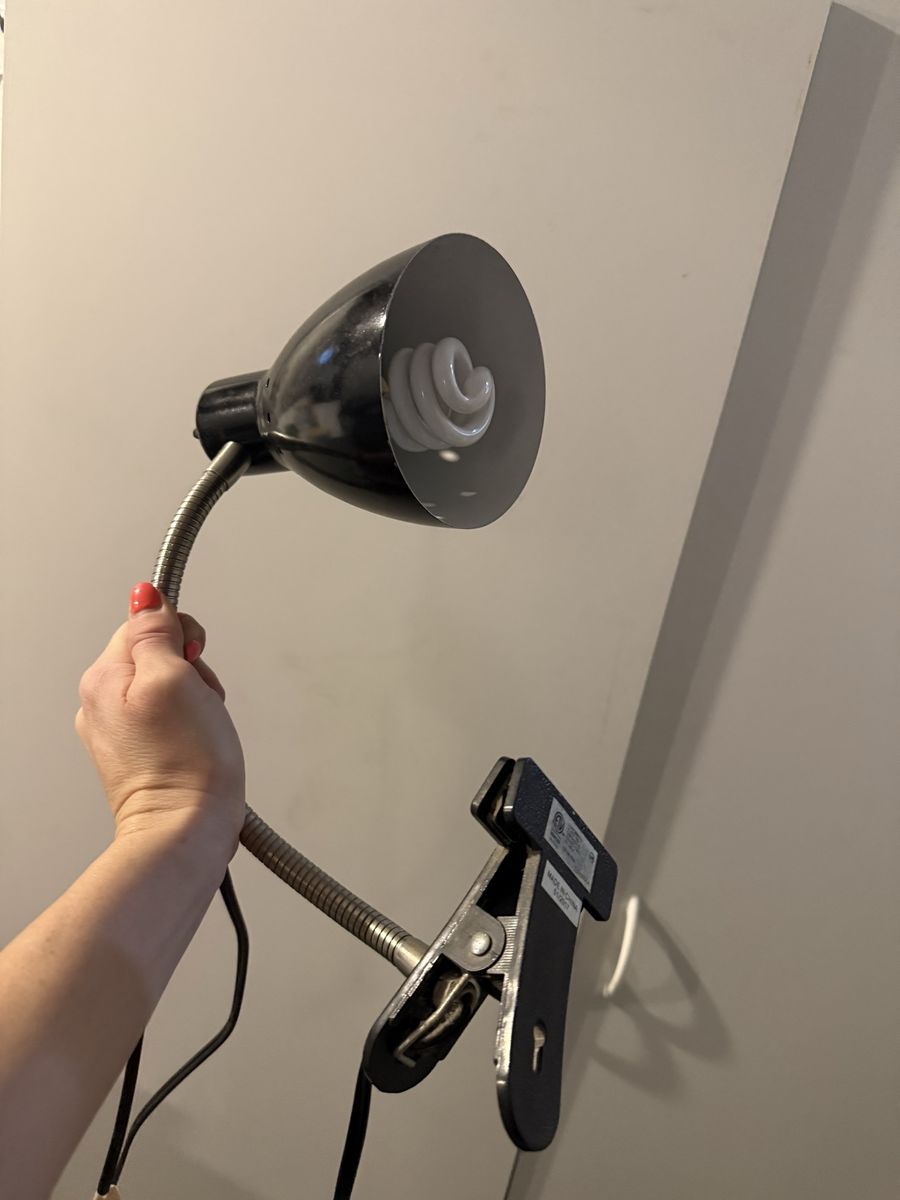 Black Flexible Gooseneck Clamp Lamp with CFL Bulb