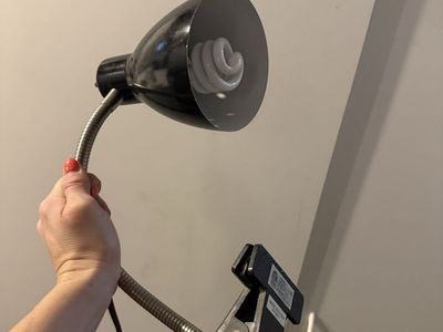 Black Flexible Gooseneck Clamp Lamp with CFL Bulb