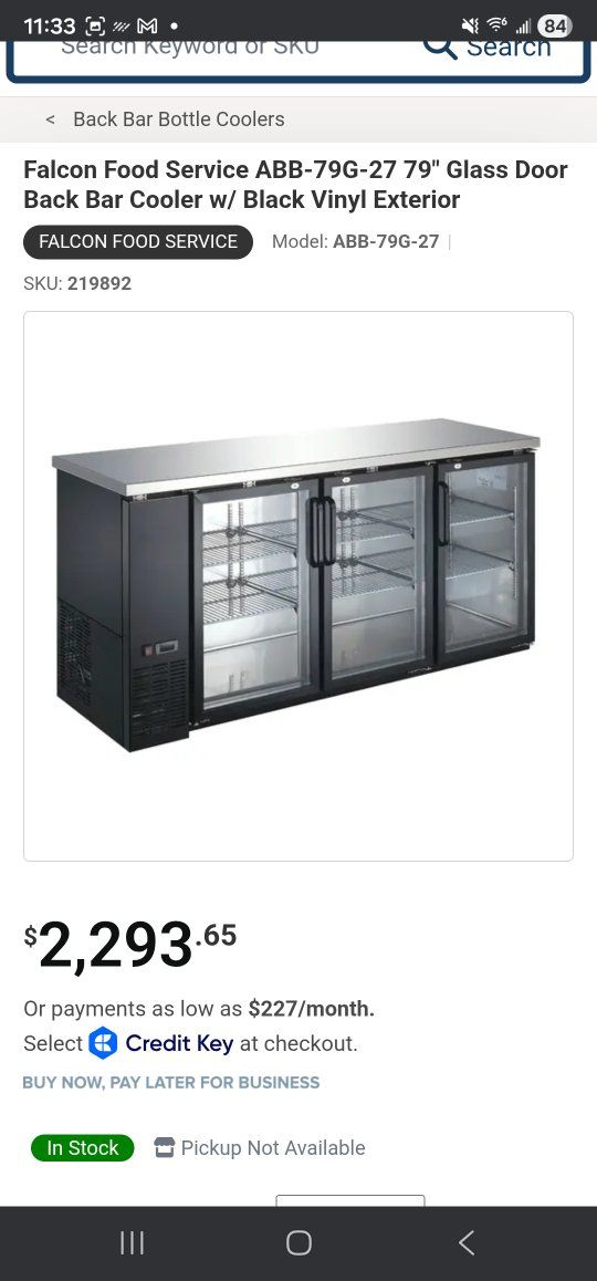 Falcon back bar cooler