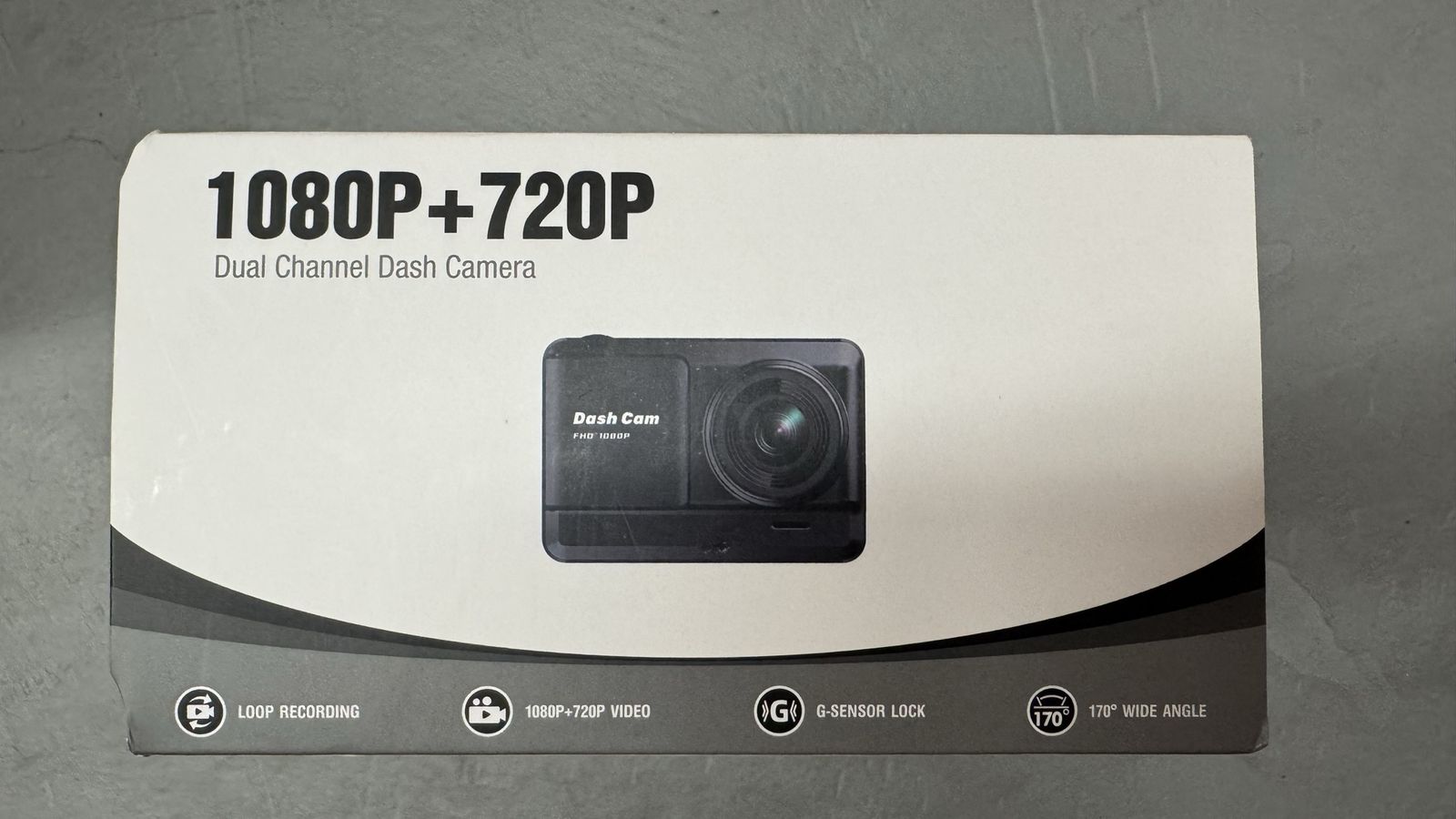 Dual Channel Dash Camera 1080P+720P FHD with G-Sensor Lock & 170° Wide Angle