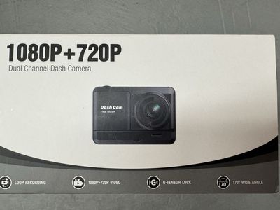 Dual Channel Dash Camera 1080P+720P FHD with G-Sensor Lock & 170° Wide Angle