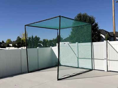 Large Golf/Batting Cage Practice Net - Sturdy Frame & Green Netting