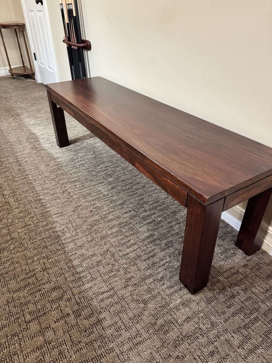 Two Matching Solid Wood Benches