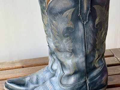 Freebird Woody Black Cowboy Boots Women's Size 9 Distressed Leather