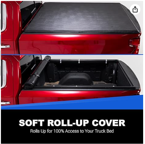Soft Roll Up Tonneau Cover 6.6 ft - Fits 2004 - 2015 Nissan Titan or XD Nissan with 6.6 ft Beds