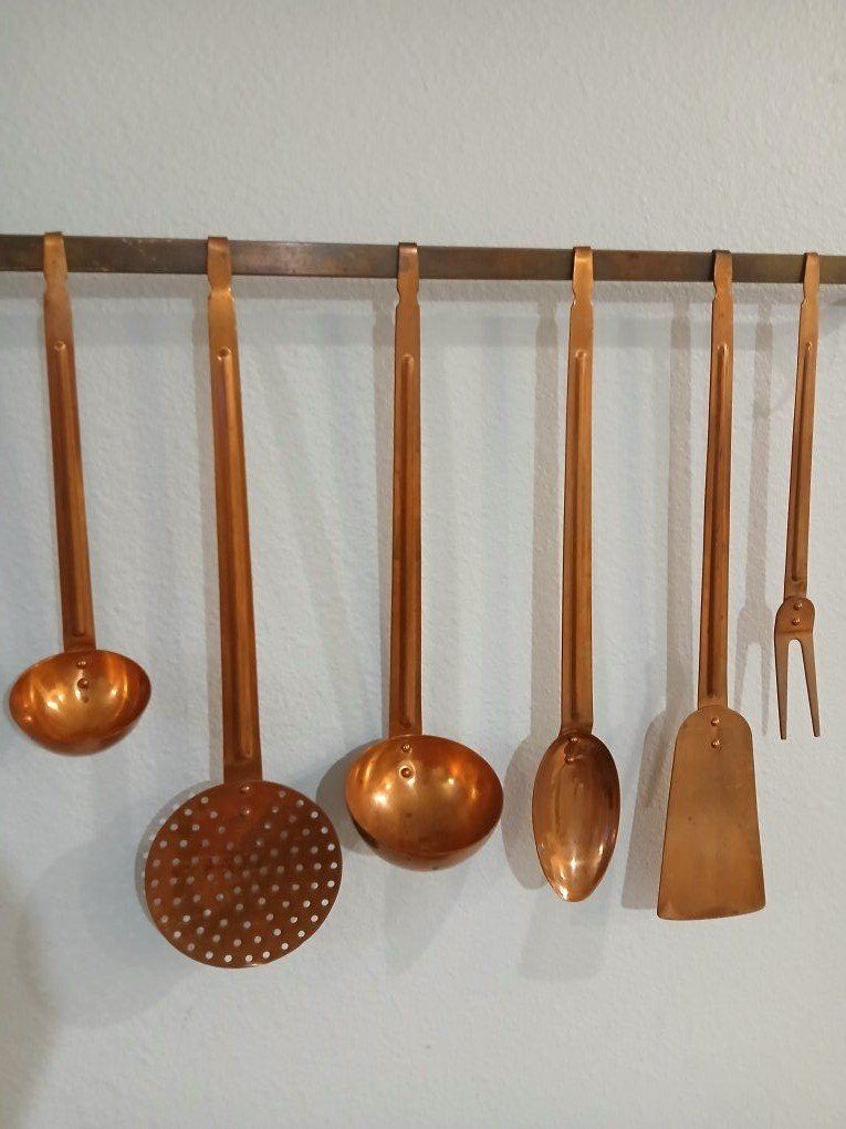 Vintage copper utensil set