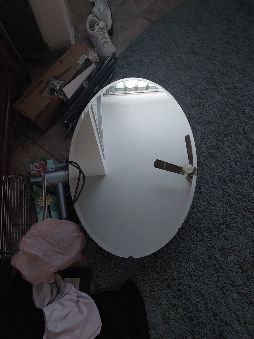 Oval beveled medicine cabinent