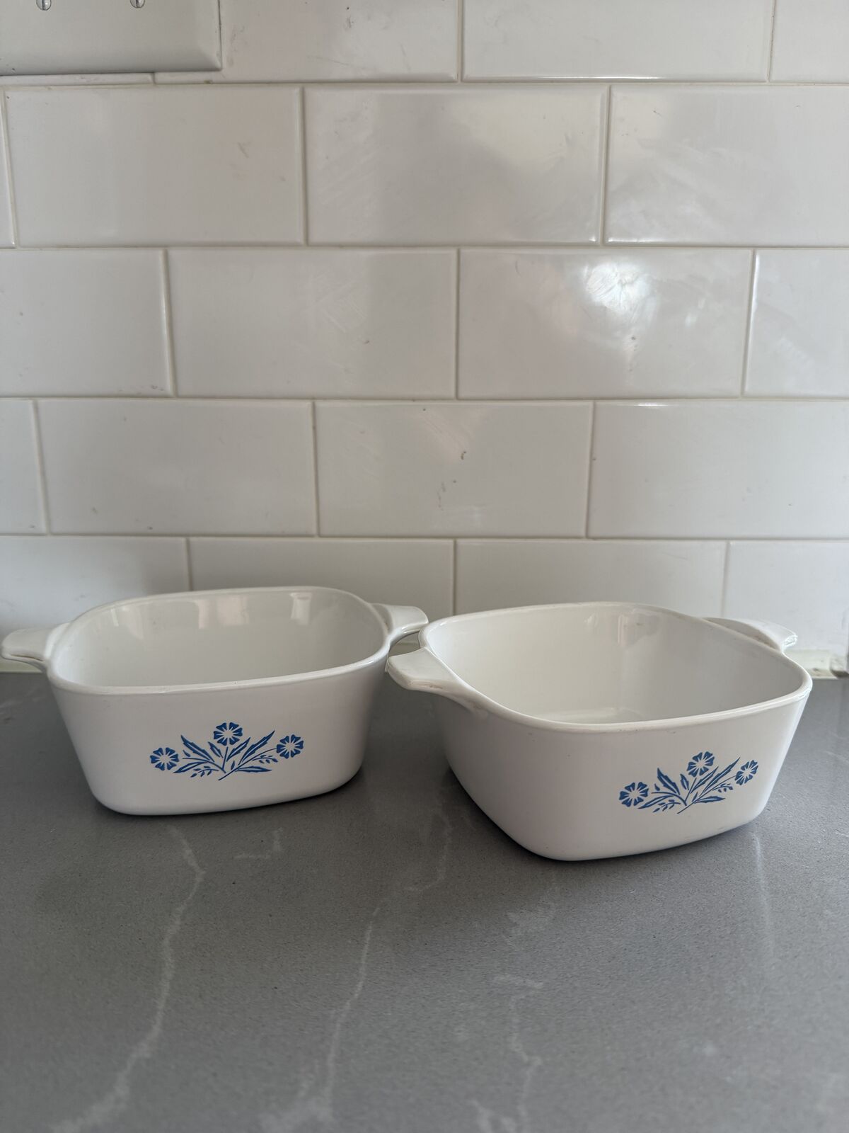CorningWare Blue Cornflower Square dishes