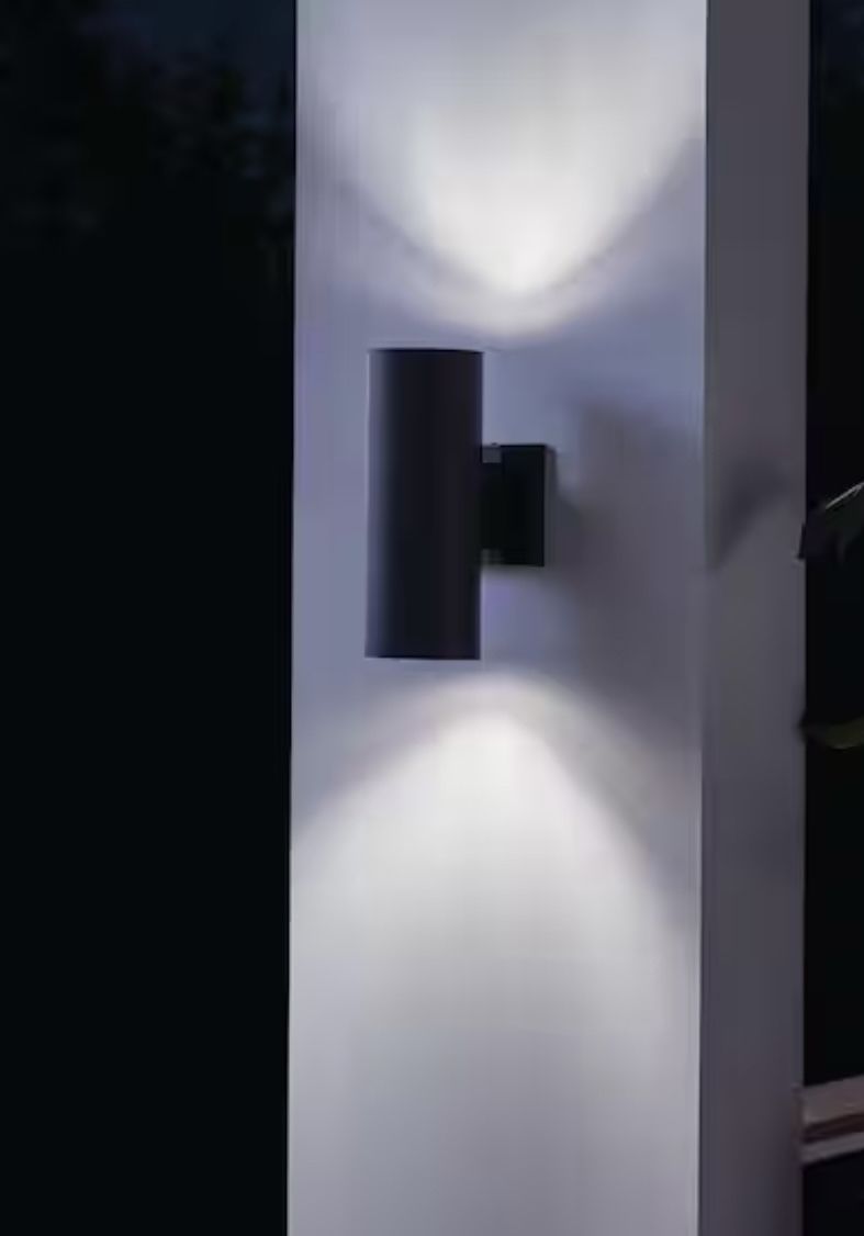 12 in. Cylinder Black Wall Light