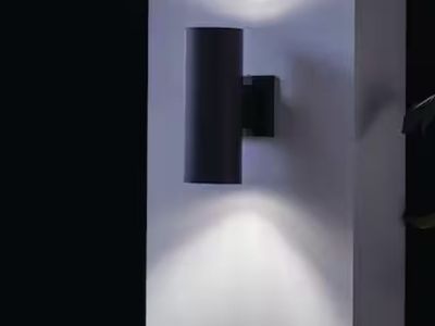 12 in. Cylinder Black Wall Light