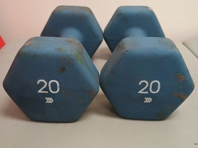 lightly used 20lb dumbbell pair