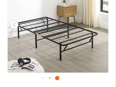 14-Inch Twin Black Solid Steel Foldable Bed Frame