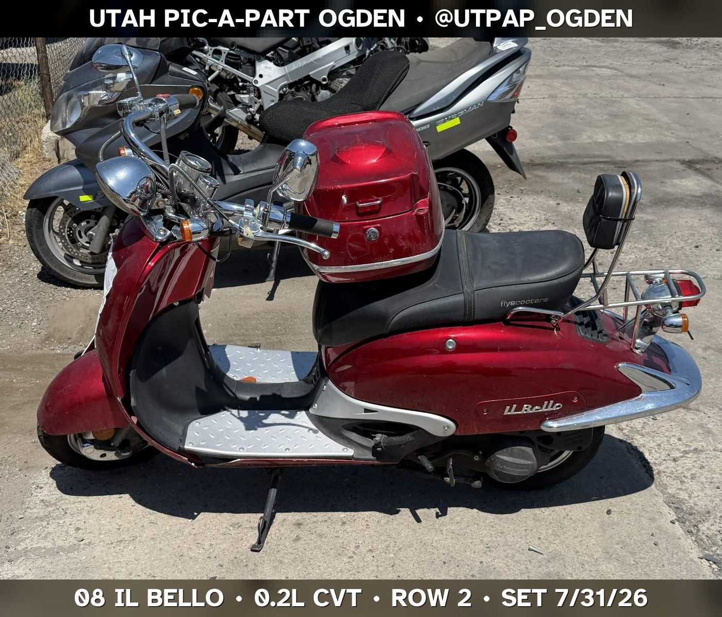 Just In! 2008 Flyscooters IL Bello Parts - UTPAP Ogden