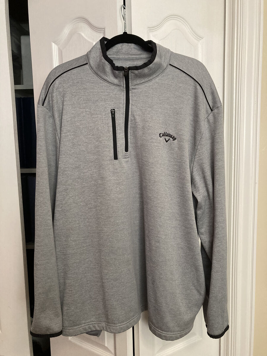 Callaway 3/4 Zip long sleeved grey golf shirt in XXL