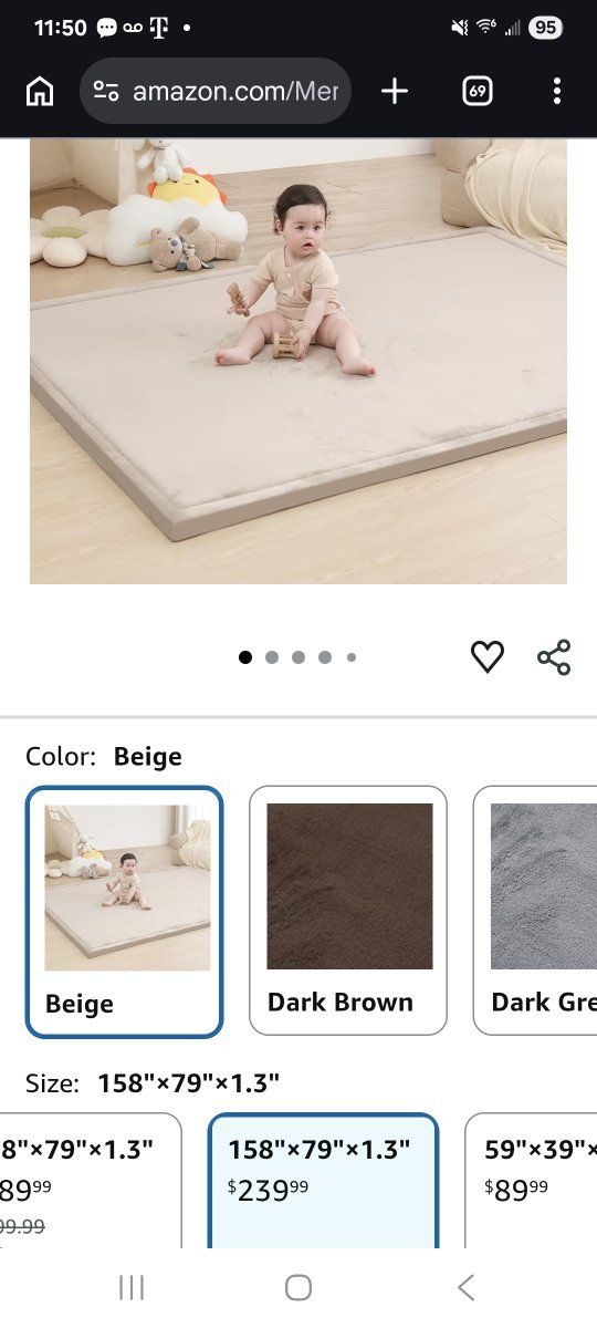 79"x158" baby play mat