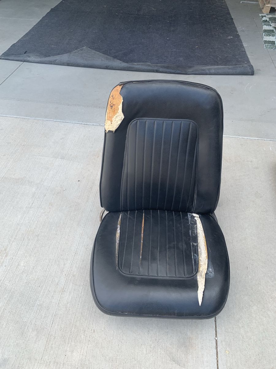 Original 1967 Camaro Black Vinyl Bucket Seats - DRIVER AND PASSENGER SIDE