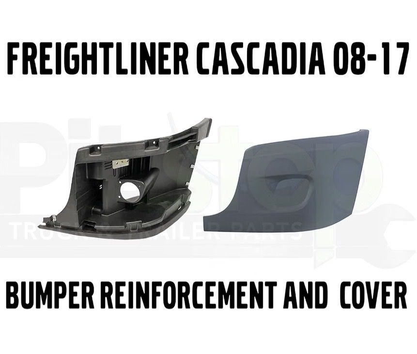 New 08-17 Freightliner Cascadia  left drivers side front bumper reinforcement and cover