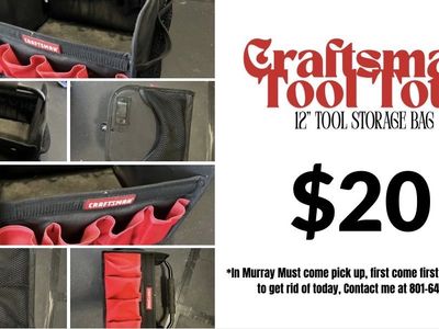 Craftsman 12" Tool Tote Bag - Durable Storage with Multiple Pockets