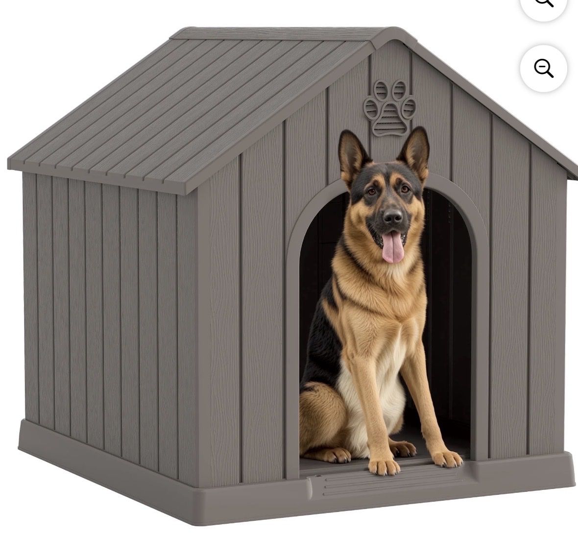 Large Outdoor Dog House - Weatherproof Plastic Pet Shelter for Medium to Large Dogs