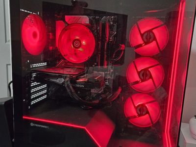 CyberPowerPC Gaming Desktop Computer - AMD Radeon GPU, Red LED Fans