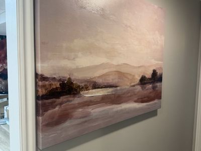 Large Abstract Landscape Canvas Art - Muted Tones Wall Decor
