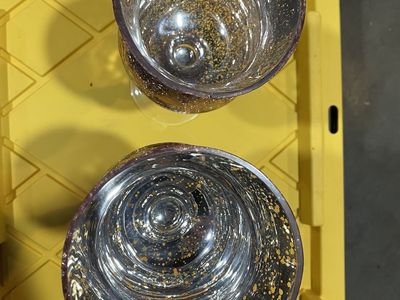 Rose Gold Glass Hurricanes