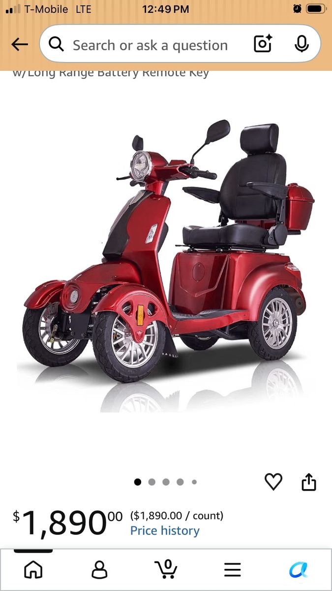 AFD-4L Electric Mobility Scooter - Long Range Battery