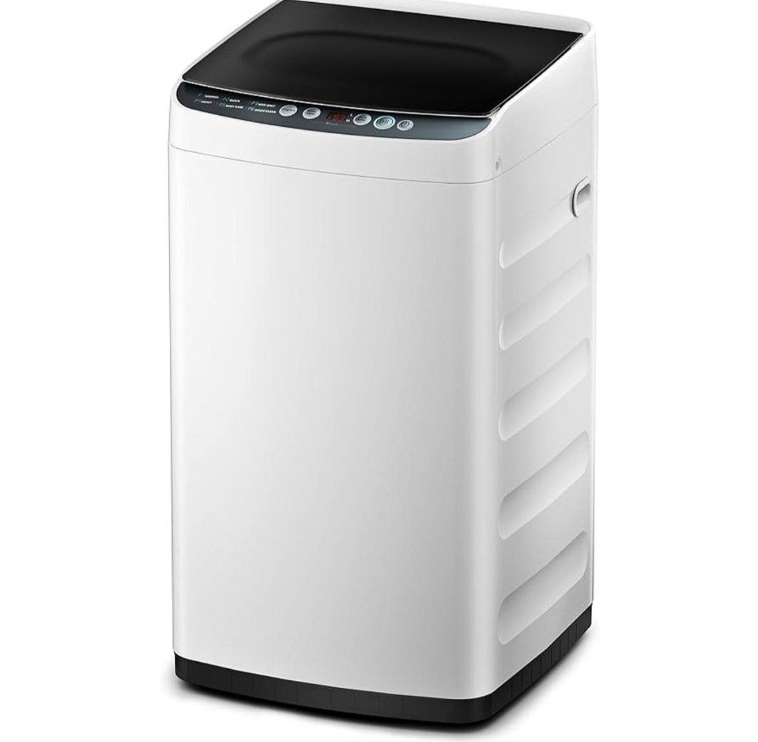 Midea Portable Washing Machine, 0.9 cu. ft with 6 Cycles, Drum Clean, Quick, Stainless Steel Tub, Transparent Lid, LED Display W