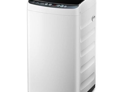 Midea Portable Washing Machine, 0.9 cu. ft with 6 Cycles, Drum Clean, Quick, Stainless Steel Tub, Transparent Lid, LED Display W