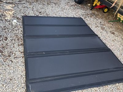 Used Black Truck Bed Tonneau Cover, Hard Folding, 64-67 inch length