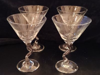 Set of 4 Martini Clear Glasses