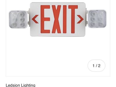 Ledsion Lighting Red Combo LED Emergency Exit Sign - Adjustable Light Heads | LS-ES082A